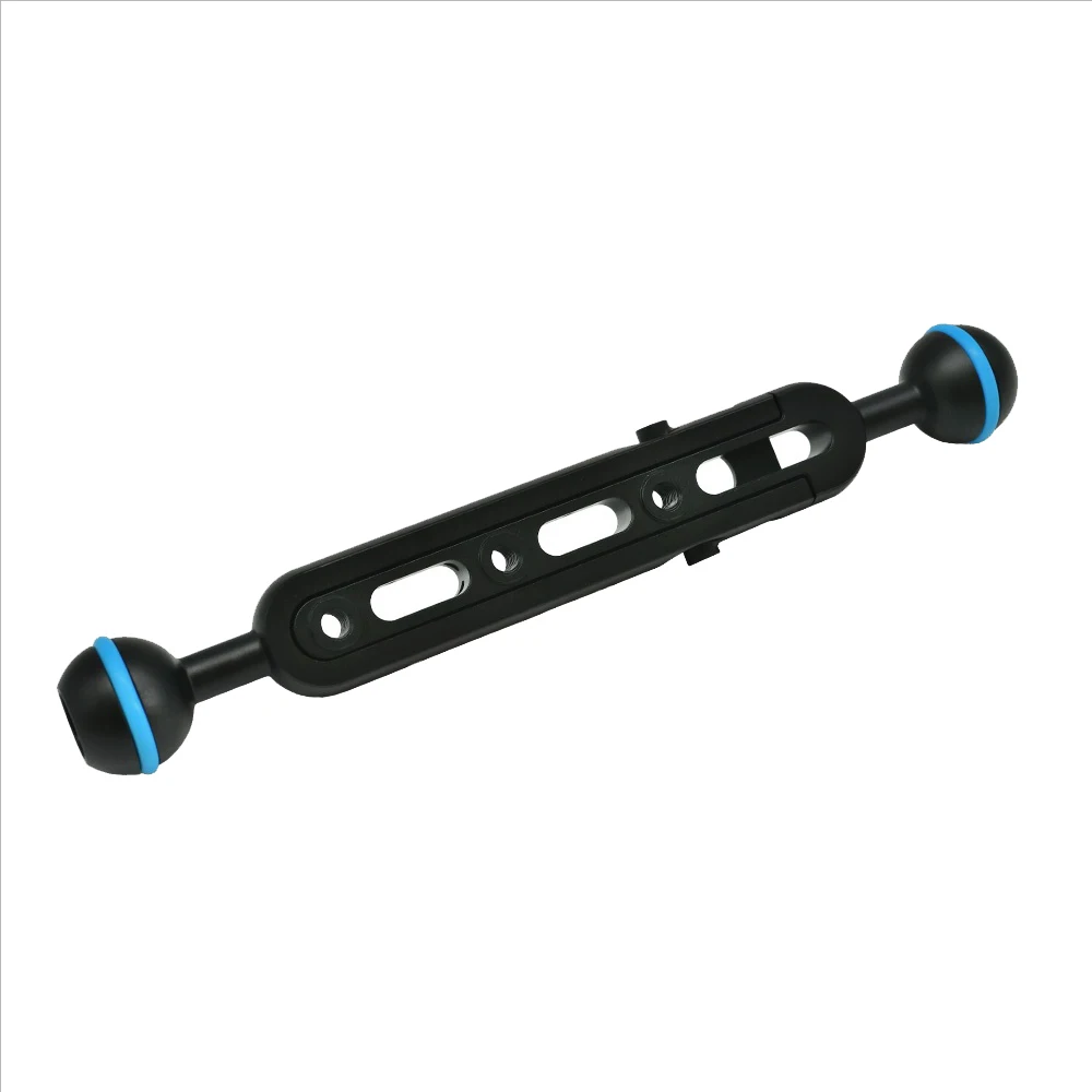 التصوير تحت الماء ملء الضوء ذراع قابل للتطوير اثنين من الرؤوس الكروية M6 Thred 8 "9" 11 "طول قابل للتعديل الغوص LED الأقواس الموسعة