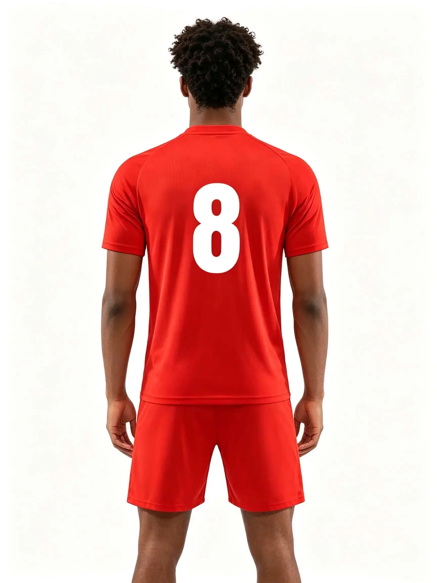 26/27 Unisex Blank Soccer 2‑Piece Set, Kids Adults Parent‑Child Kit, Custom red No. 9 10 for School Outdoor Team Sports 711510