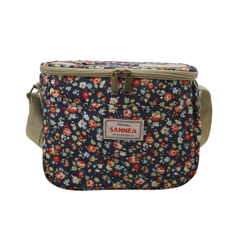 Flower Insulation Bag Portable Large Capacity Lunch Bag Outdoor Picnic Ice Pack Aluminum Foil Insulation Bag Travel Supplies