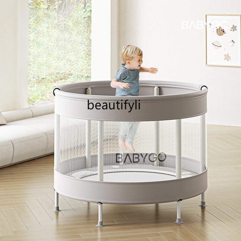 Trampolin-Haushalts-Indoor-Sprungbett mit Schutznetz, elastischem, rutschfestem, kleinem Babyparadies