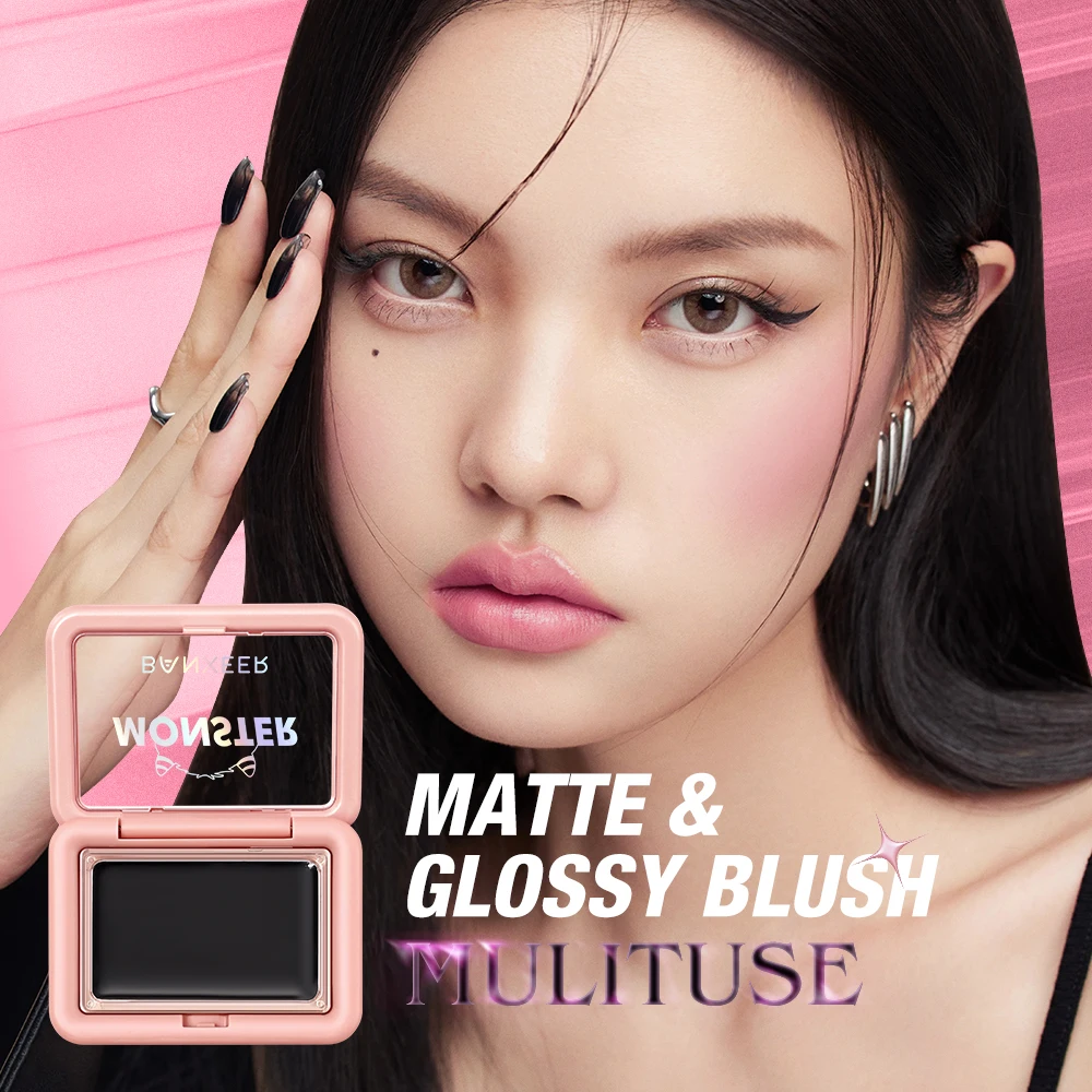 BANXEER 3 em 1 rosto blush creme multi-uso 5 cores em constante mudança fosco shimmer à prova dwaterproof água de longa duração blush maquiagem