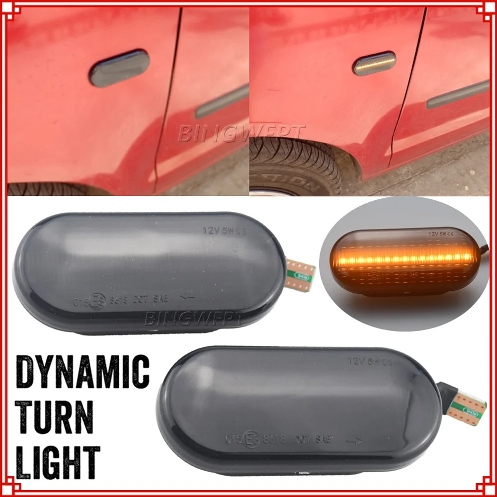 

НОВЫЙ 2 динамических плавных светодиодных боковых габаритных указателя поворота для VW Transporter T5 Polo Golf 3 4 Passat B5 Sharan Lupo Bora Multivan