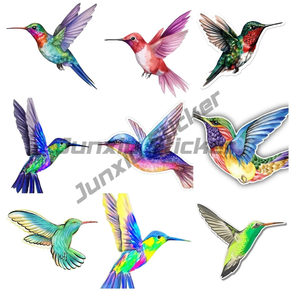 Beautifu Hummingbird Vinyl Self-adhesive Sticker Helmet Car Laptop Water Bottle Phone Waterproof Decal