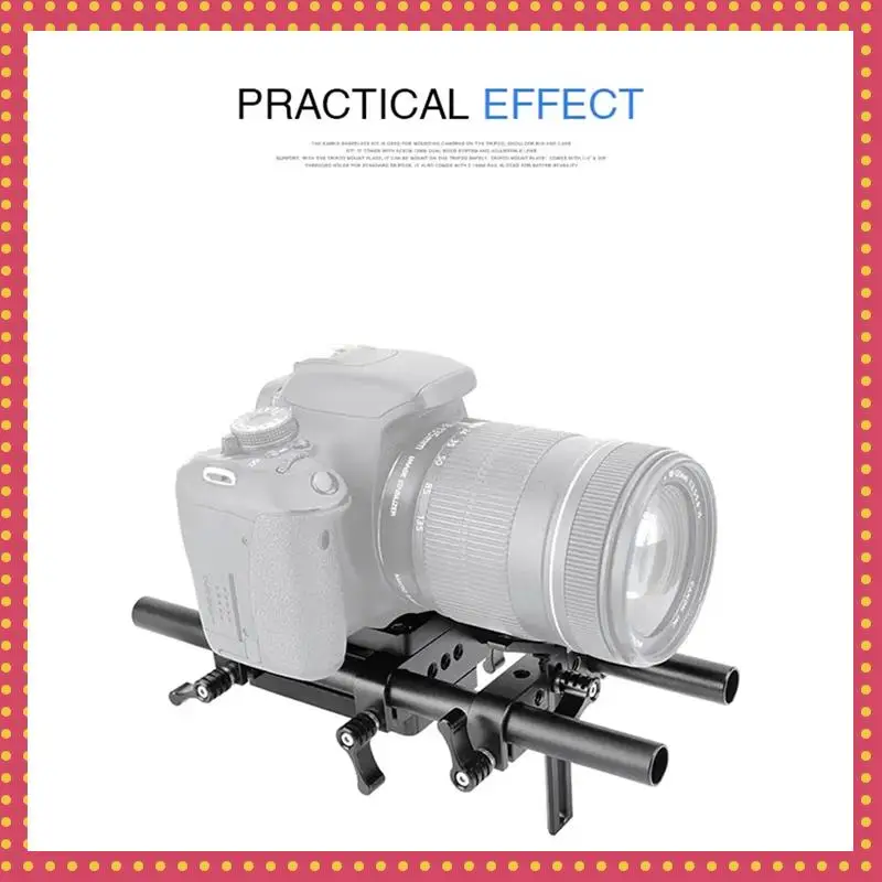 

B74A Camera Mounting Plate Pro DSLR Shoulder Mount Support Rig Tripod Mount Plate With Lens Support 15Mm Rods
