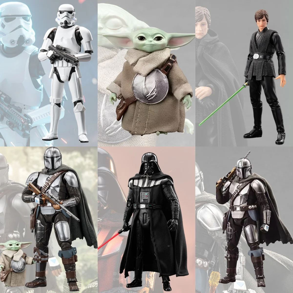 hiplay-zd-toys-star-wars-the-mandalorian-et-grogu-grogu-the-child-baby-yoda-the-mandalorian-din-ensemble-de-figurines-a-l'echelle-1-10