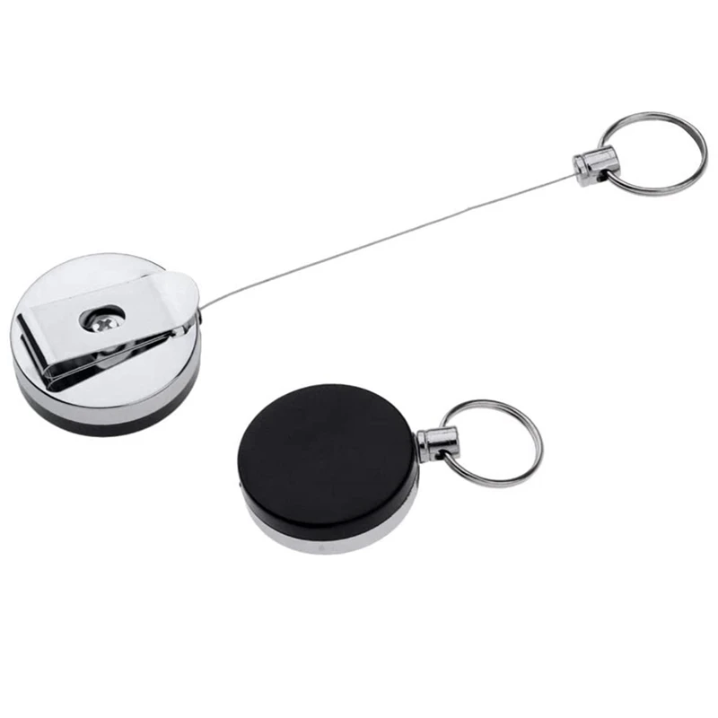 Retractable Fishing Line Line Cutter Keychain Carabiner Reels Key Holder Chains With 60Cm Cord And Split Ring