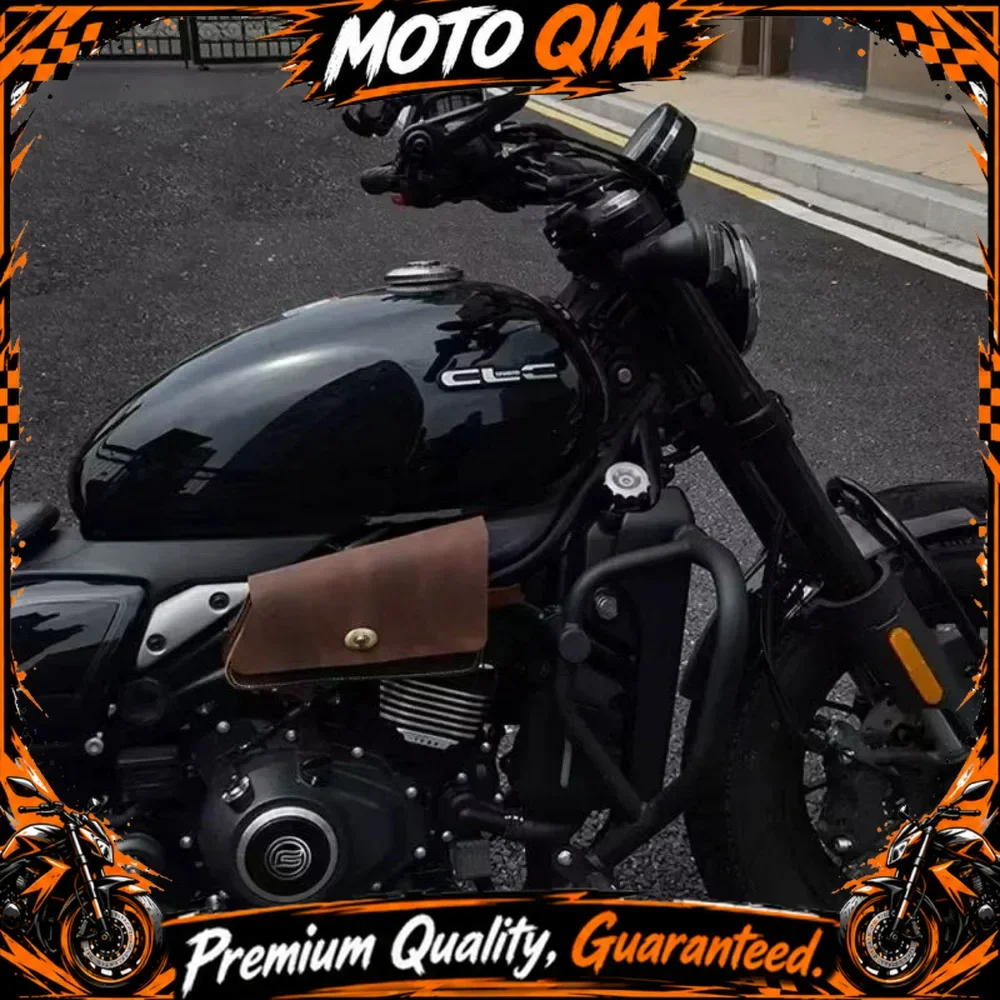 【High Quality​】Retro leather water bottle holder for 250CLC motorcycle, modified beverage bag/retro style small hanging bag.