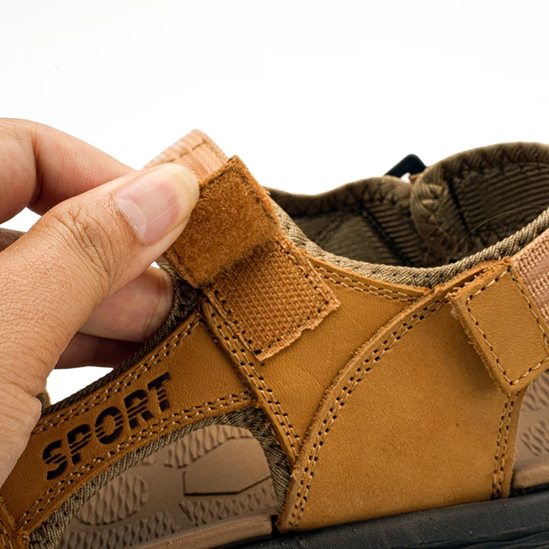 Men's Genuine Leather Sandals Big Size 38-46 Casual Outdoor Beach Sandals Non-slip Comfortable Sports Shoes for Men