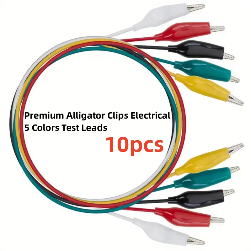 10pcs Alligator Clips Electrical 5 Colors Test Leads Crocodile Jumper Wires Cable With Alligator Clips For Electrical Testing