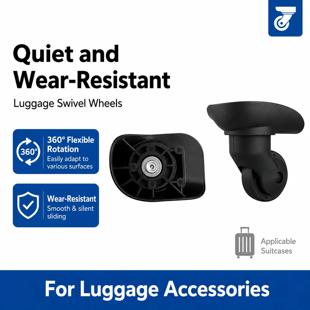 Universal Luggage Wheels For Samsonite Hongsheng A161 360° Swivel Caster Bracket Wear-Resistant Replacement Suitcase Roller Part