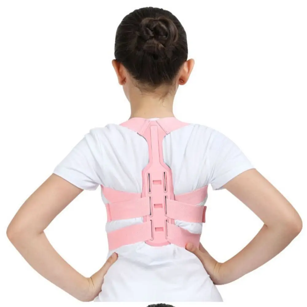 Polyester Back Posture Corrector Full Back Adjustable Back Straightener Black/Pink/Purple EVA Upper Back Brace Children