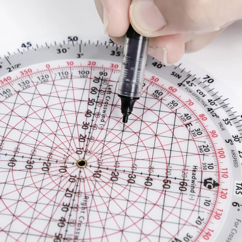 Diameter Circular Flight Computer, Flight Computer Calculator Standard Flight Training Student Use IFR VFR