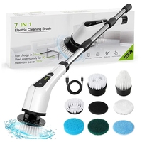 7 In 1 Electric Cleaning Brush Window Wall Cleaner Electric Turbo Scrub Brush Rotating Scrubber Kitchen Bathroom Cleaning Tools