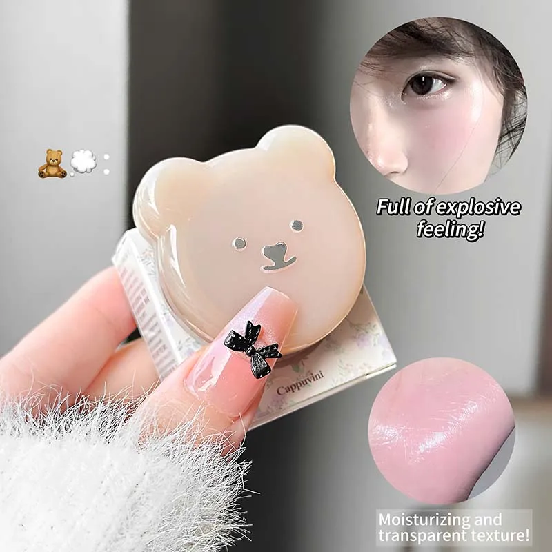 Lindo oso agua luz rubor crema vitalidad Rosa hidratante resaltador cara colorete fácil de aplicar colorete