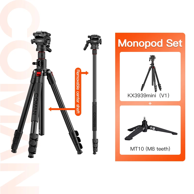 COMAN KX3939 Mini V1 Aluminum Monopod 1810mm Height Adjustable