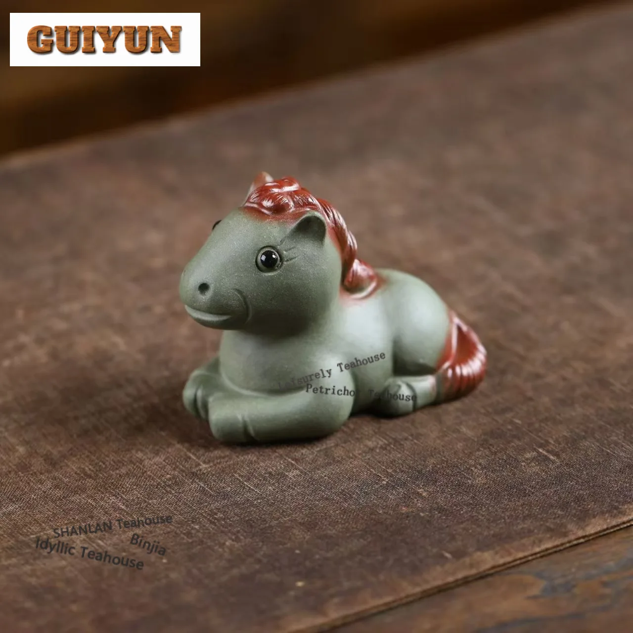 Yixing Purple Clay Little Horse Tea Pet Elegant Flowerpot Landscaping Tea Figurine Play Toys Tea Statue Ornaments Craftsmanship