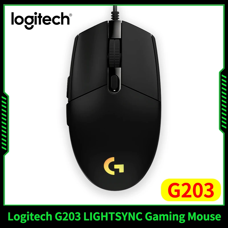 

Проводная игровая мышь Logitech G203, офисная энергосберегающая домашняя настольная игровая мышь для ноутбука