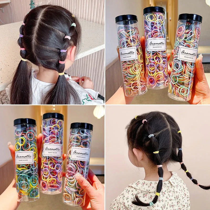 

New 300pcs/lot Hair bands Girl Candy Color Elastic Rubber Band Hair band Child Baby Headband Scrunchie Hair Accessories for hair