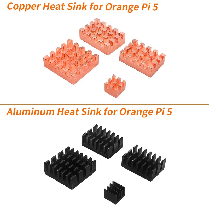 Arancione Pi 5 Dissipatore di Calore di Rame In Lega di Alluminio Del Radiatore di Raffreddamento Passivo Dissipatori Kit per Arancione Pi 5 Singolo Computer di Bordo