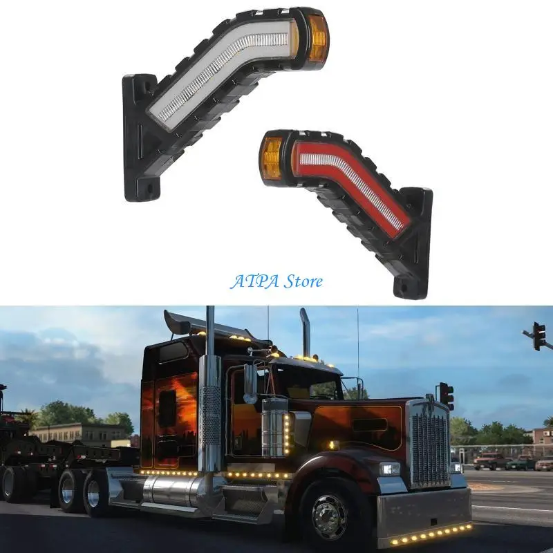 

U13C 2Pcs 12V 24V LED Side Marker Lights Warning Tail Light Auto Car External Lights Trailer Truck Lorry Lamp