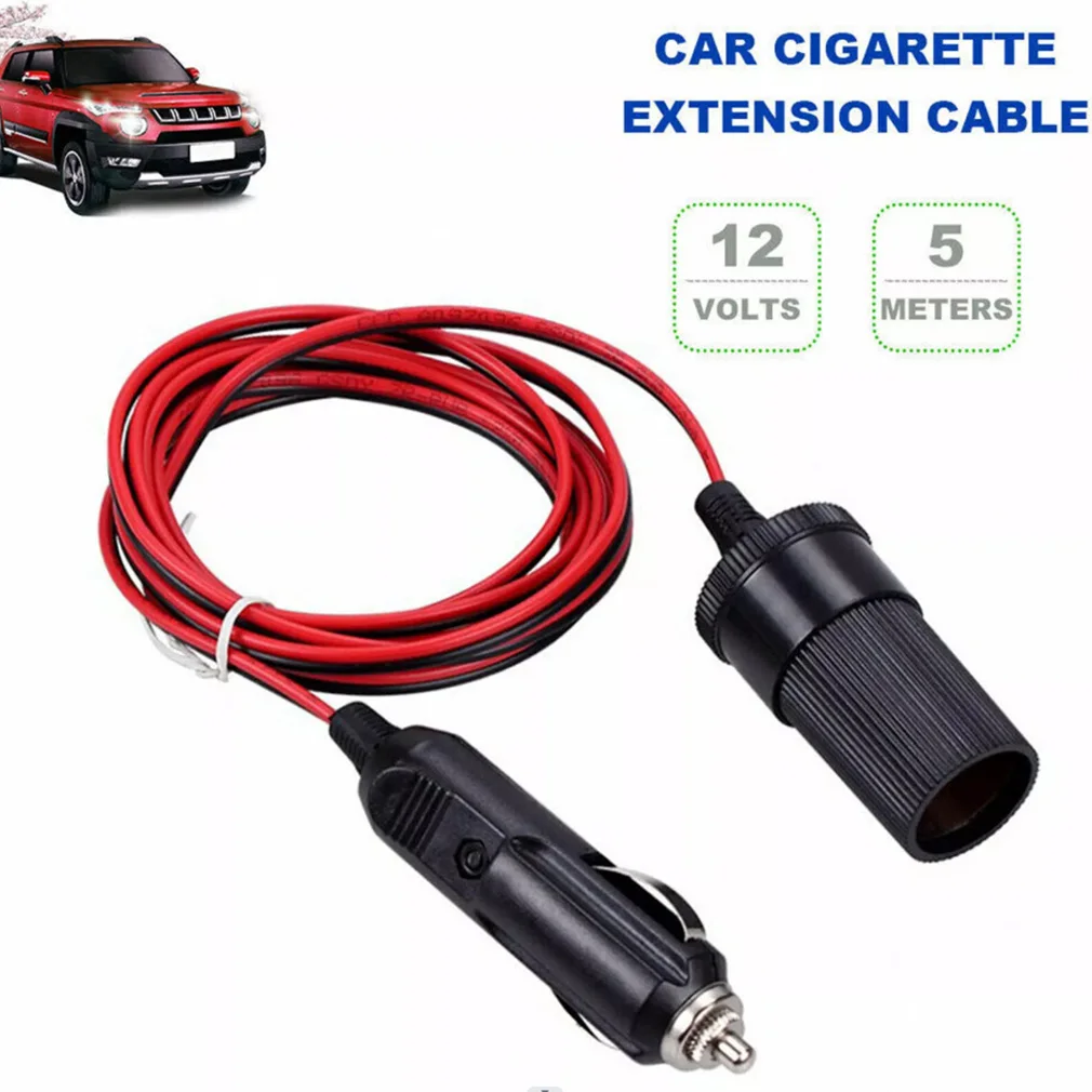 

2M/5M 12V Car Cigarette Lighter Socket Extension Cord Cable Male Plug To Female Socket Extension Cable Car Interior Dropshipping