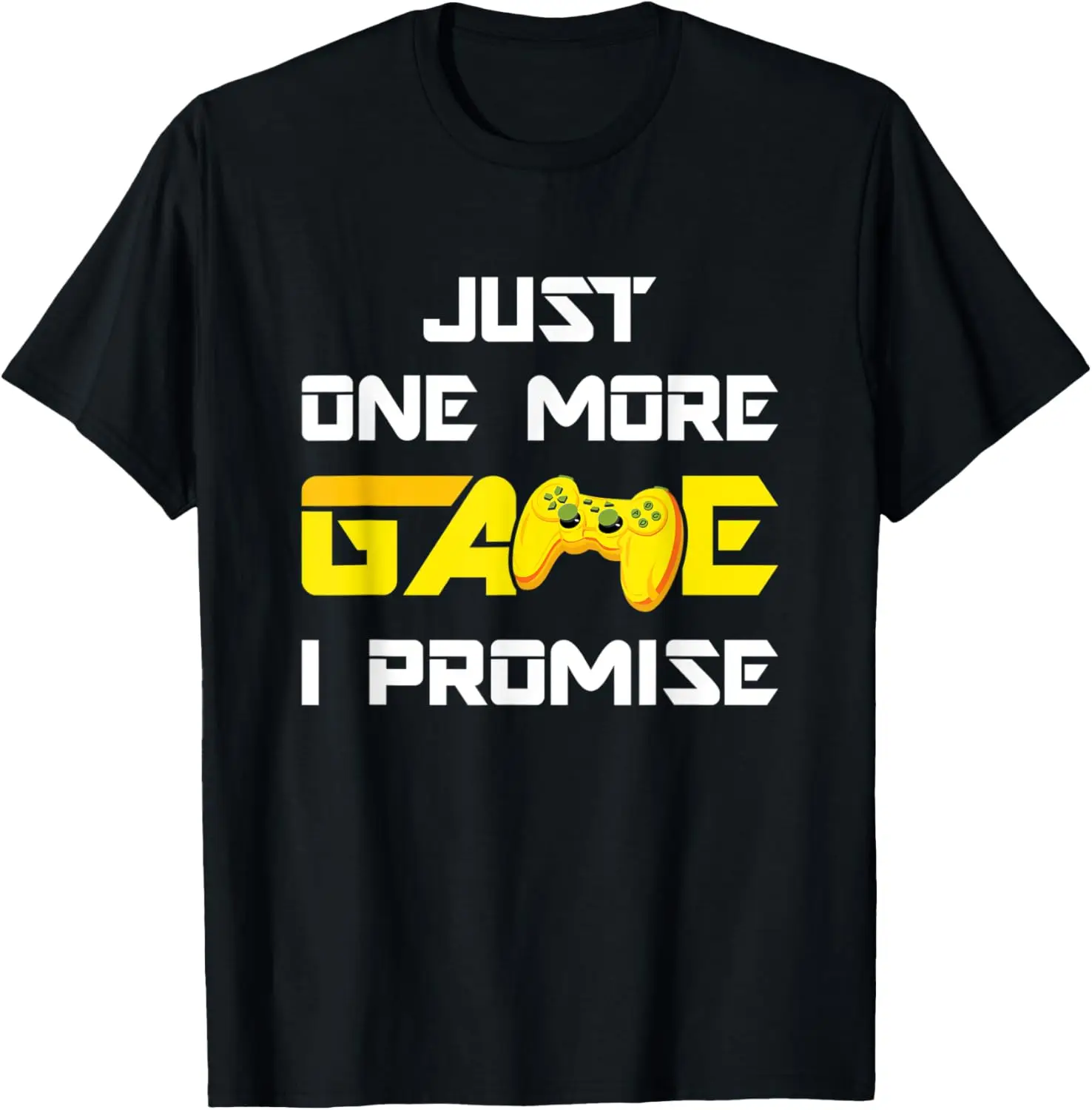 Just One More Game I Promise Gamer Controller Graphic womens T-Shirt Casual Short Sleeve Tee