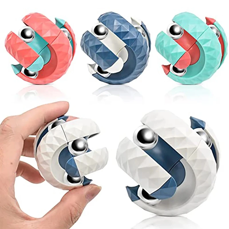 Boule orbitale unique pour adultes et enfants, piste de flipper, jouets Fidget Spinner pour le TDAH et l\'anxiété, instituts soulignés, cube,