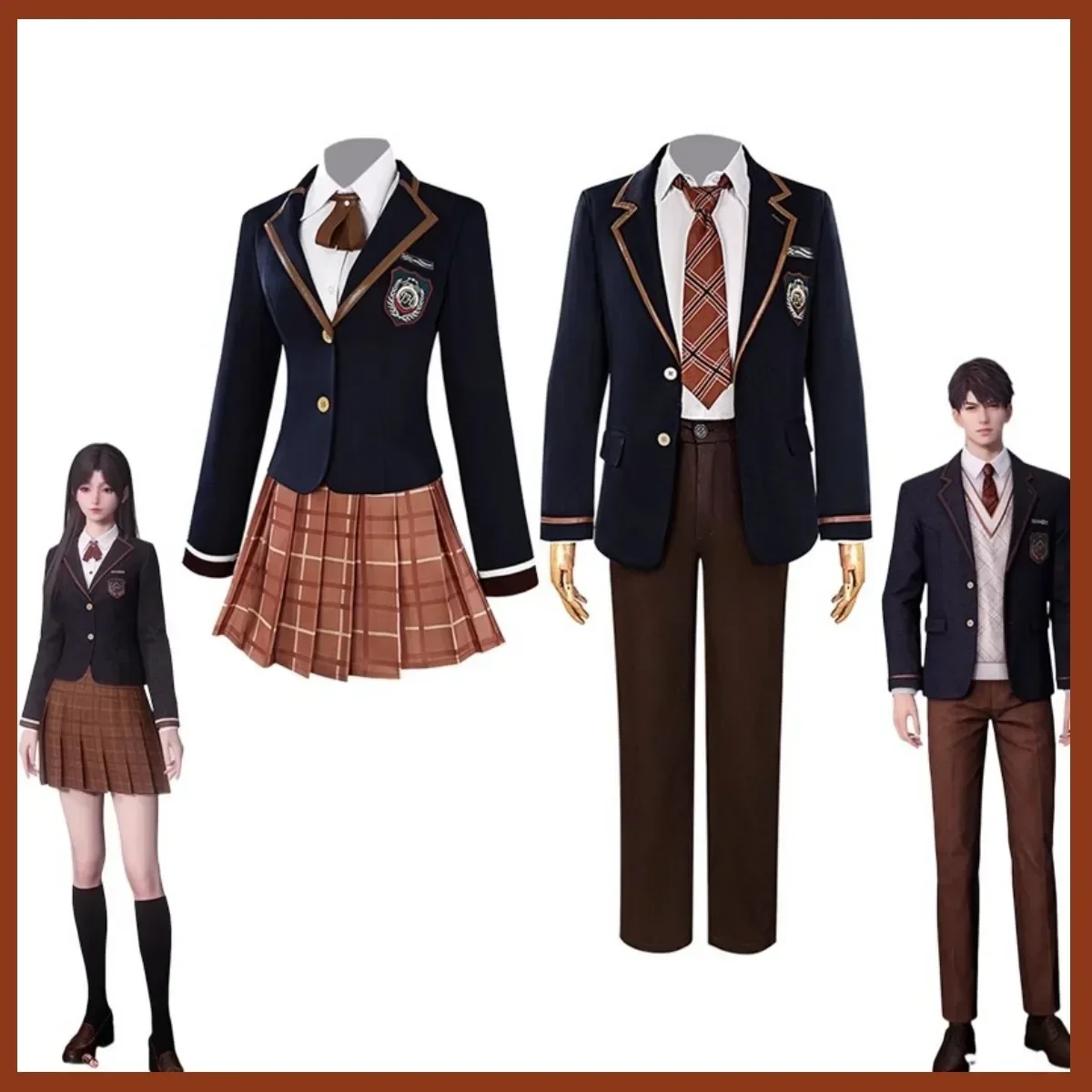 Карнавальный костюм, школьная форма в британском стиле, комплект для мужчин и женщин, игра Love and Deepspace Xavier Sylus Zayne Player Heroine, карнавальный костюм Карнавальный костюм, школьная форма в британском стиле, комплект для мужчин и женщин, игра Love and Deepspace Xavier Sylus Zayne Player Heroine, карнавальный костюм