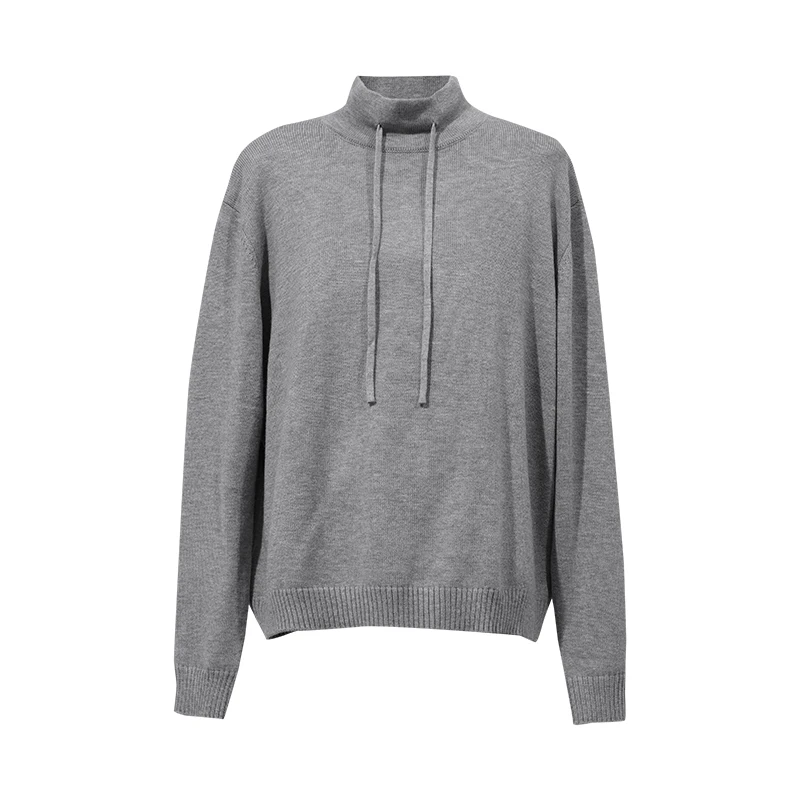 Amii Turtleneck Long Sleeve Knitted Pullover Women's Sweater Loose Fit Drop Shoulder Business Casual Minimalist Top 12623039