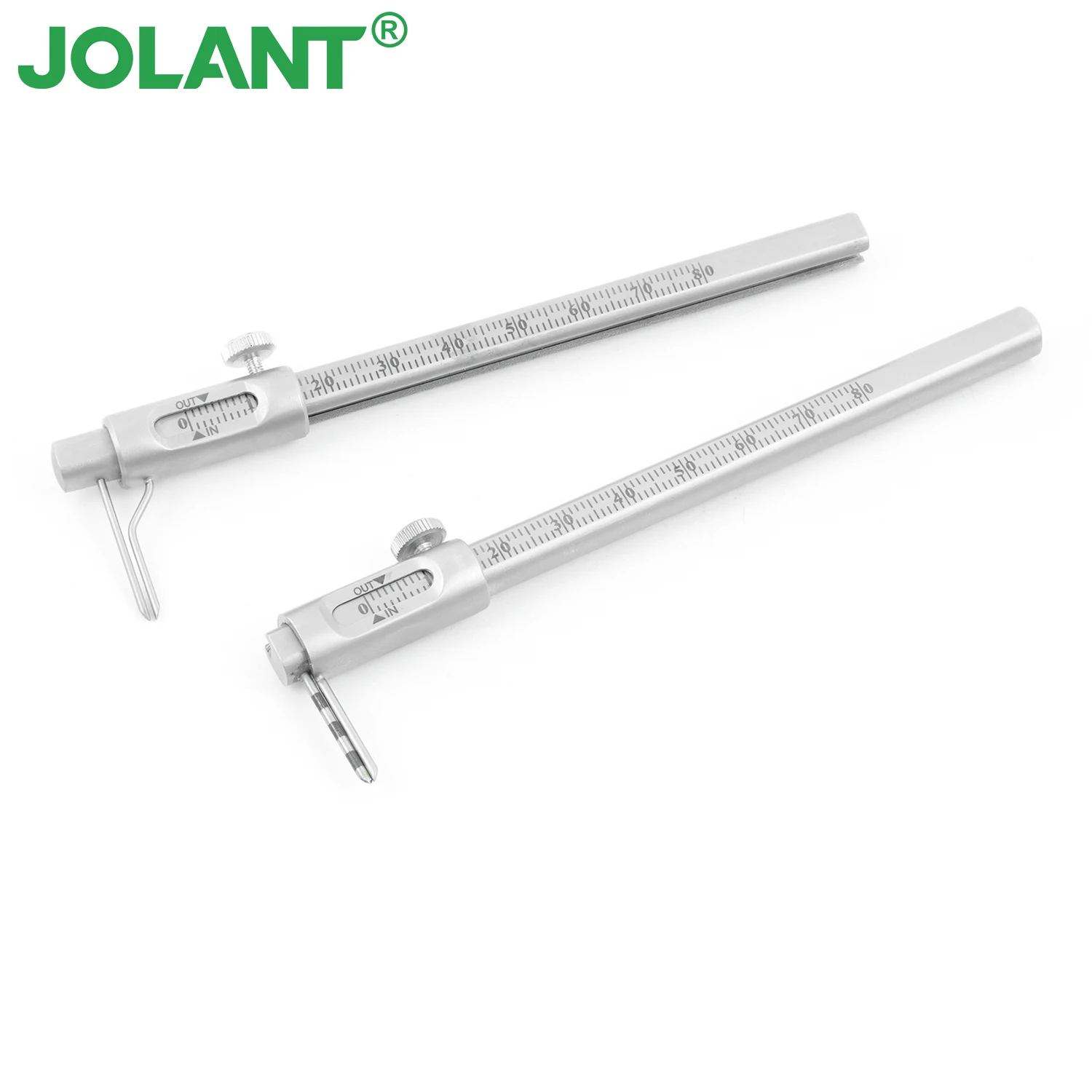 JOLANT Dental Orthodontic Sliding Caliper 0-80mm Dental Implant Measuring Gauge Stainless Steel Double Scale Measuring Caliper