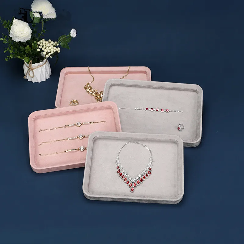 Fabric Jewelry Display Tray for Bracelets Crystal Strings Beads DIY Accessories Storage plate Earrings Rings Brooch Organizer