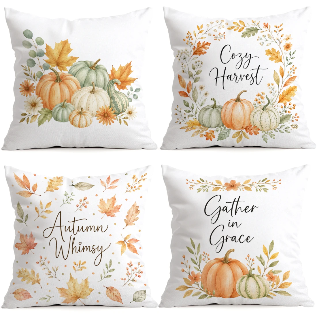 Shallow Autumn Harvest Pillowcase Printed Polyester 40/45/50cm Throw Pillowcover Decorative Sofa Cushion Pillowslip Home Decor