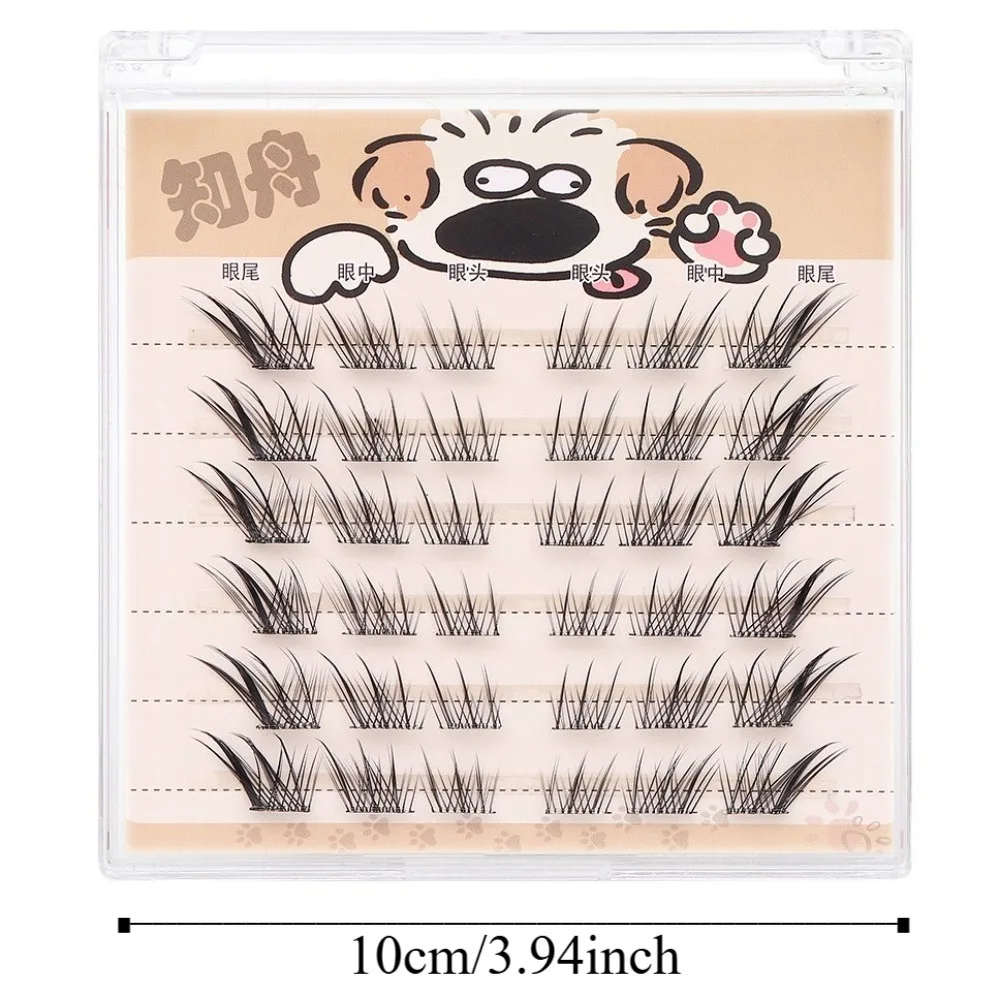 ファッションDIY自己接着式まつげクラスター 再利用可能 マンガ風接着剤不要つけまつげ メイクアップ ウィスピー グルーフリー フェイクまつげ 女の子向け