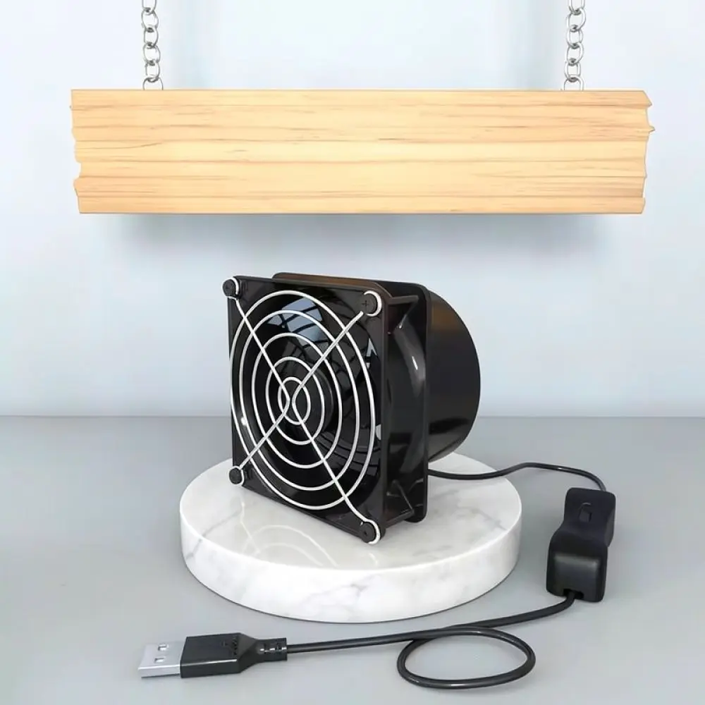 Kitchen Ventilation Blower USB Adjustable Speed Exhaust Fan Compact Duct Extractor Household Air Circulation Cooling Device Tool