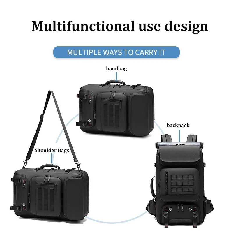 Mochila de viaje para hombre, bolsa de Montañismo para exteriores, impermeable, para ordenador portátil, de negocios con bolsa de zapatos separada,