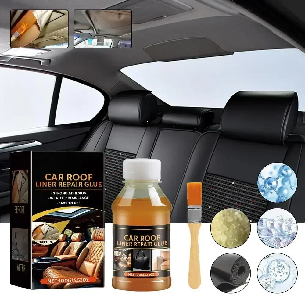 Q12 Instant Adhesive Bonding Glue 100ml Car Interior Roof Liner Repair Glue Car Inside Roof Cloth Repair Leather Polyester Liqui