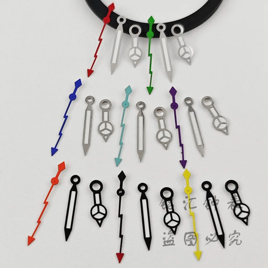 NH35 البرق الأيدي الثانية الفرعية الأيدي الفضة ساعة سوداء الأيدي ل NH34 NH35 NH36 NH38 حركة الساعات مؤشرات الأخضر مضيئة #1