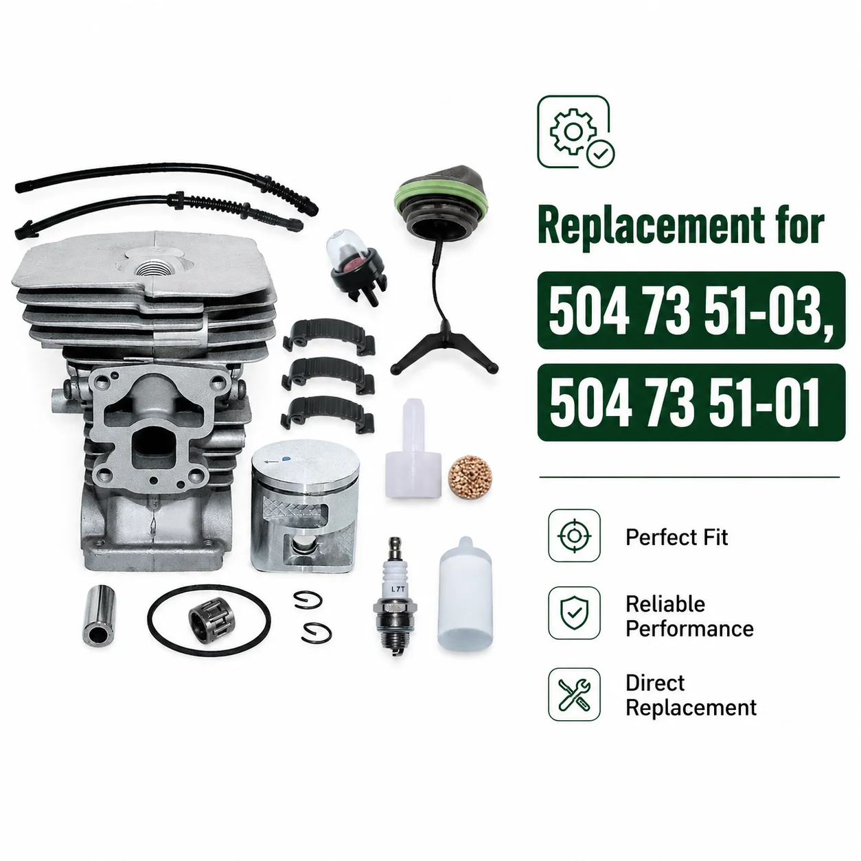 41mm Cylinder Piston Kit with  - огляд і ціна Husqvarna Chainsaw 440