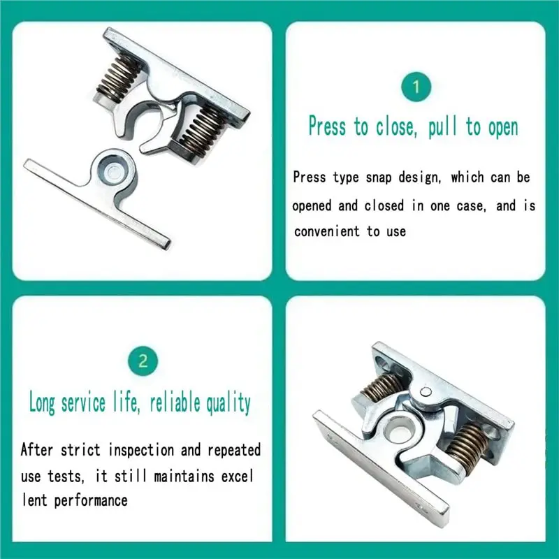 【ELECTRONIC-ACCESSORIES】8Pcs Spring Loaded Door Easy Lock Stop Catch Release Clamp Double Roller Catch (Mp-4)