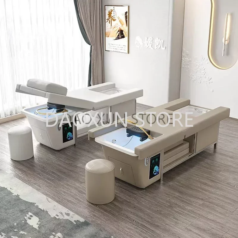 

japanese Head Spa Shampo Chair Move Adjust Foot Fashion Sink Luxury Hair Wash Bed Massage Shampouineuse Salon Equipment MQ50SC