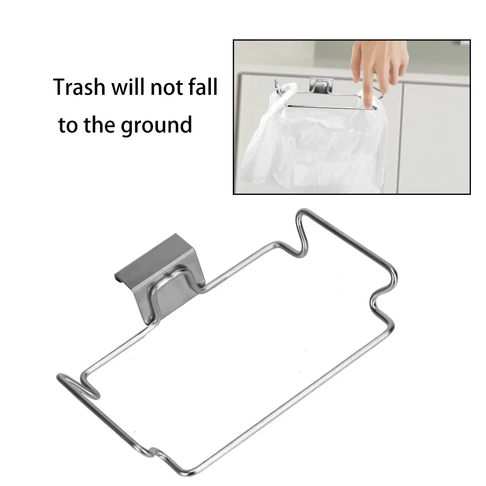 

Cabinet Door Garbage Bags Holder Stainless Steel kitchen Accessories Kitchen Trash Rack Garbage Storage Holder Closet Stand Book