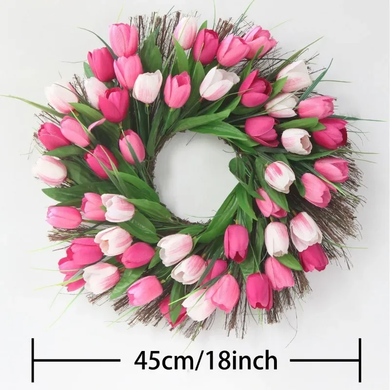 Simulazione primaverile Ghirlande di tulipani Ghirlande per porte Decorazioni per porte Celebrazioni natalizie Fiori decorativi adatti a tutti i festival