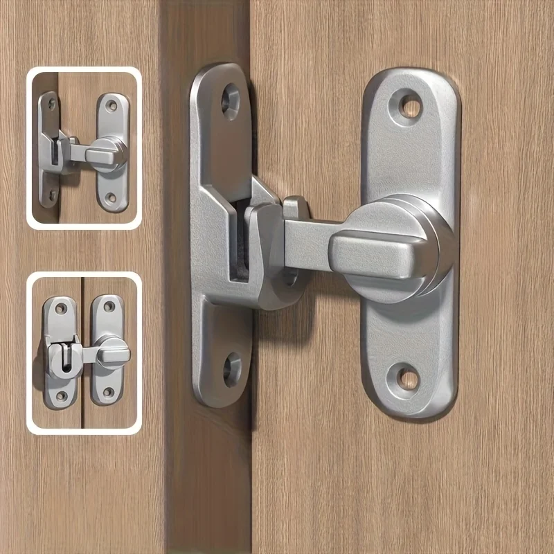 Heavy Duty Barn Door Locks,Sliding Door Latch,Anti-theft Buckle,Bolt,90/180-Degree Flip Gate Hardware,Baby Safety Latches