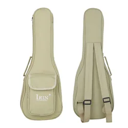 IRIN 24 Inch Ukulele Portable Bag With Side Pockets Beige Oxford Waterproof Guitar Backpack Shoulder Bag Guitar Accessories