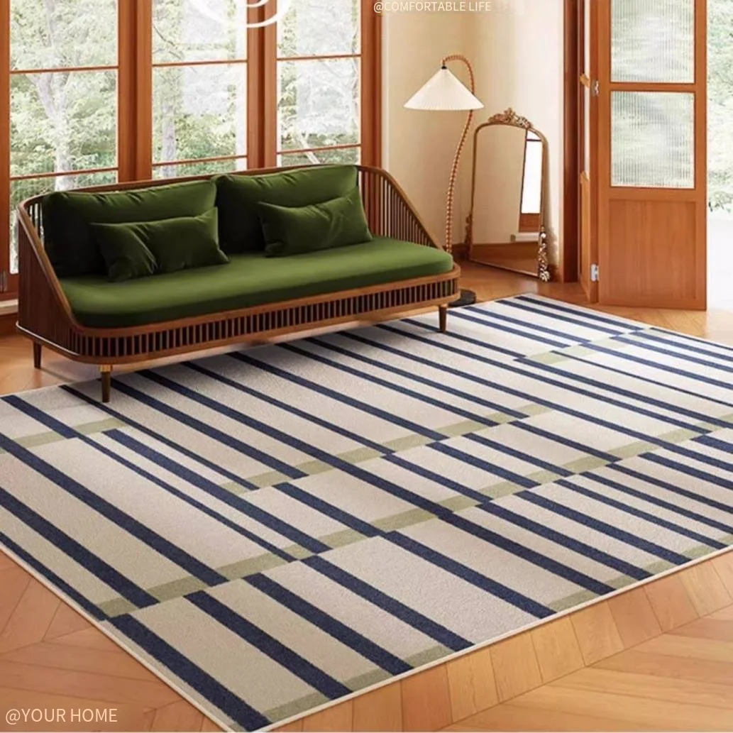 VIKAMA Light Luxury Small Fresh Crystal Velvet Carpet Living Room Sofa Coffee Table Bedroom Easy To Care Carpet Home Decoration view 4