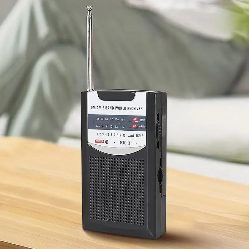 Radios Portable AM FM Pocket Radio Battery Powered AM FM Stereo Player with Speaker for Camping Travel Outdoor Survival Tornado