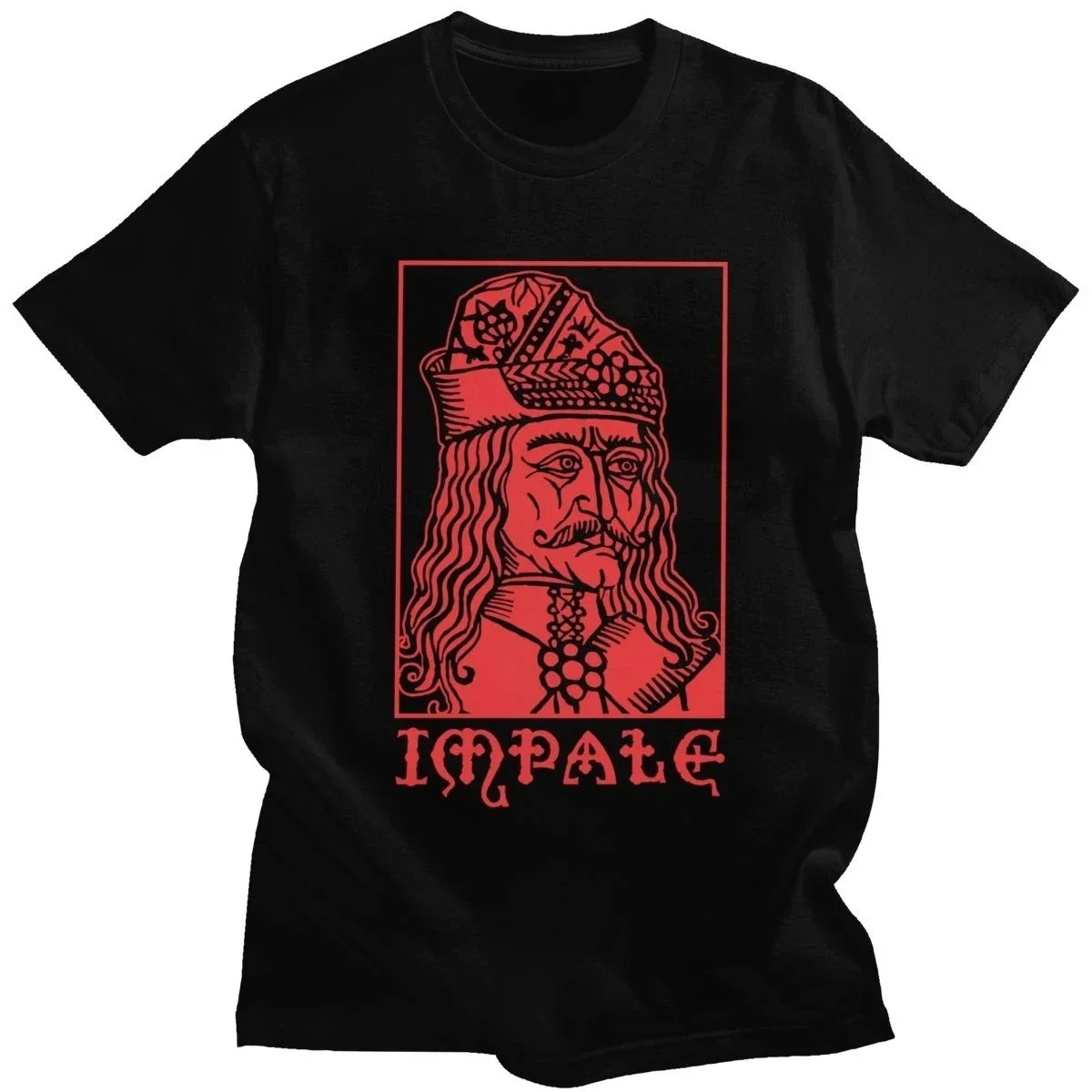Vlad The Impaler Dracula Graphic T-shirt Vintage Washed Gothic Vampire Unisex Oversized Crew Neck Cotton Short Sleeve Tee Tops