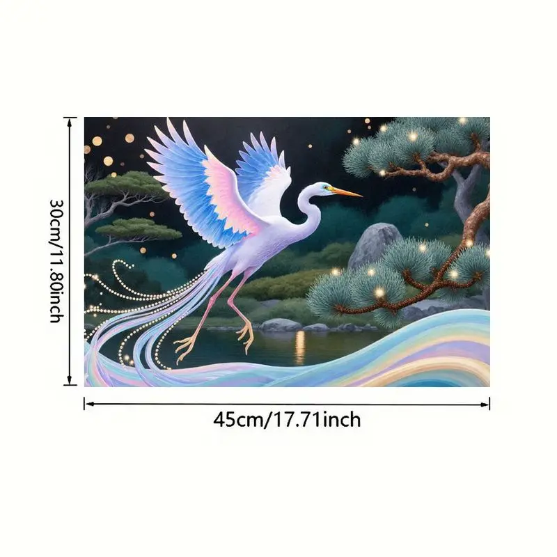 طقم مفرش طاولة مكون من 4 قطع، تصميم طيور ملونة، سهل التنظيف، ديكور حديث، 12 × 18 بوصة، مثالي لتناول الطعام في المنزل والعطلات.