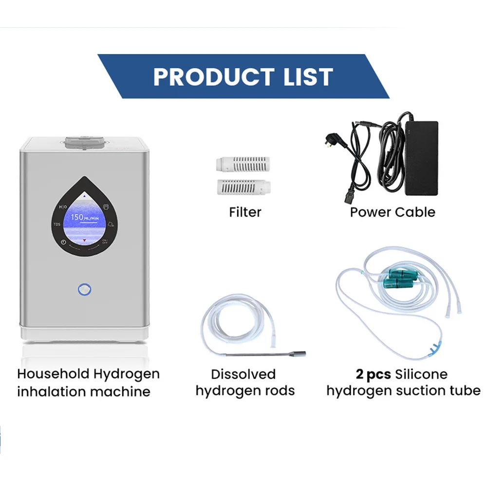 PEM Technology Hydrogen Inhalation Machine Portable 150ml (H2 150ml +O2 75ml ) Hydrogen Inhaler Breathing System Machine