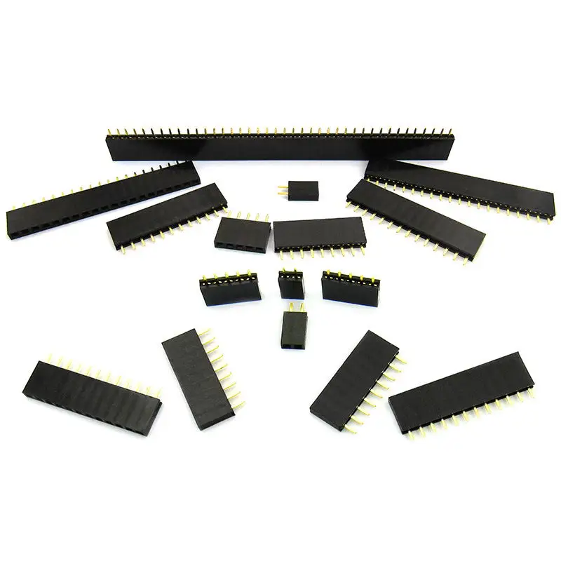 10pcs Pitch 2.54mm 1x14/15/16/17/18/19/20/9/10/12Pin Female Single Row Pin Header Strip PCB Connector Single Row Mother